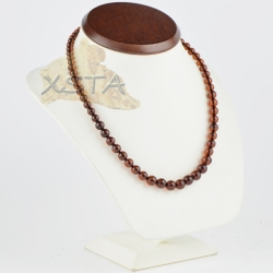 Amber necklace for adults mix round cherry